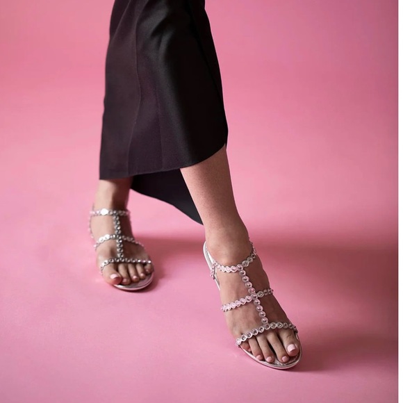 AQUAZZURA Tequila Plexi Sandal Flat 36.5 - Picture 1 of 8